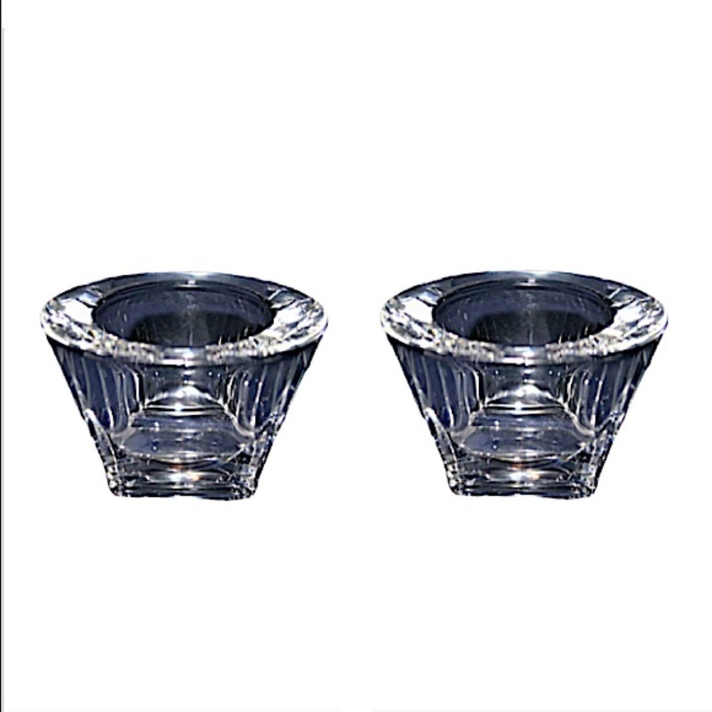 Nachtmann Fine Bavarian Crystal Vertical Cuts Oval Votive Candle Holders